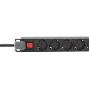 Intellinet PDU - CEE 7/7 (SCHUKO) - 9 x Schuko - 16 A - 230 V AC Input - Overload Protection, Double Pole - 1U - 2 m Cord 