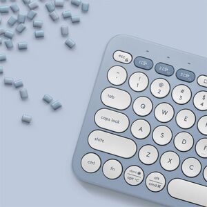 Logitech Pebble Keys 2 K380s 键盘 - 袖珍的 - 无线 连接 - USB 接口 - 英文（美国） - QWERTY 布局 - 蓝 - Bluetooth/RF - 10 m - 2.40 GHz - 台式机, 搜索