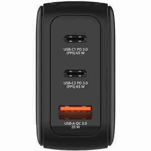 Verbatim Mini 65 W AC Adapter - Universal Adapter - 2 USB Type-C - For Notebook, Smartphone, Tablet PC - Australia, Europe