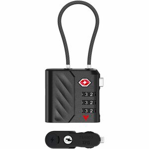Verbatim Combination Padlock - 1 - Acrylonitrile Butadiene Styrene (ABS), Braided Stainless Steel - Black