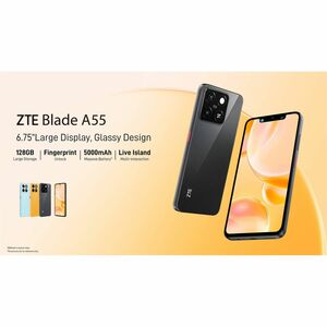 Smartphone ZTE Blade A55 128 GB - 4G - 17,1 cm (6,8") LCD HD 720 x 1600 - Octa-core (Cortex A55Quad core (4 Core) 1,60 GHz