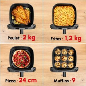 Friggitrice ad aria Moulinex EZ855HF0 - Elettrico - 2020 W - 7,50 L Olio/ - 2 kg Cibo - Nero, Charcoal, Grigio