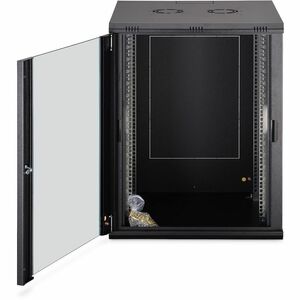 Digitus Dynamic-N 16U Wandmontierbar Geschlossener Schrank Rackschrank für Networking, Server - Hellgrau - Stahl, Glas, Bl