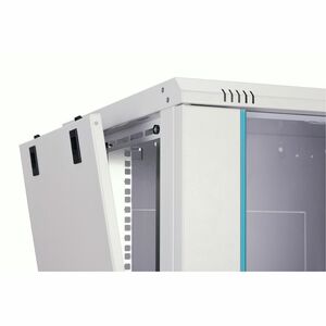 Digitus Dynamic-N 12U Wall Mountable Enclosed Cabinet Rack Cabinet for Networking, Server - Light Grey - Steel, Glass, She