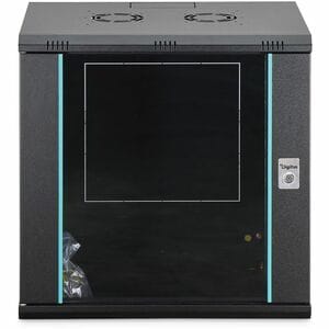 Digitus Dynamic-N 12U Wandmontierbar Geschlossener Schrank Rackschrank für Networking, Server - Schwarz - Stahl, Glas, Ble