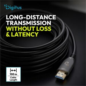 Digitus 100 m Hybrid Fiber Optic A/V Cable - 1 Piece - Cable for Audio/Video Device, Digital Signage Display, HDTV, Displa
