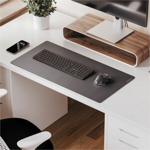 ALOGIC Duo Reversible Desk Mat with Premium Felt and Vegan Leather - Dark Grey/Black