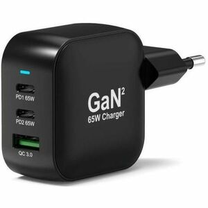 Port Connect 65 W AC Adapter - Universal Adapter - 2 USB Type-C - For PC, Smartphone, Tablet, Notebook, MacBook Air, MacBo