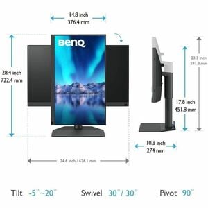 BenQ SW272QN 27" Class WQHD LED Monitor - 16:9 - 68.6 cm (27") Viewable - In-plane Switching (IPS) Technology - LED Backli