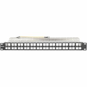 19" 48-Port Shielded Blank Patch Panel, 1U, Unloaded 19-inch Rackmount Keystone Panel for High-density Installations, Remo