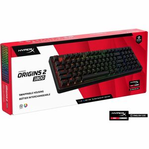 HyperX Origins 2 1800 Gaming Keyboard - Compact - Cable Connectivity - USB Interface - RGB LED - English (US) - Black - Li