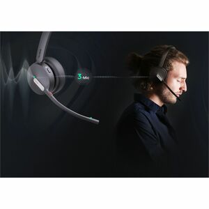 Yealink BH70 Wireless Over-the-head Mono Headset - Microsoft Teams Certification - Monaural - Supra-aural - 5000 cm - Blue