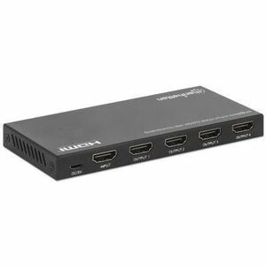 HDMI Splitter with downscaling 4-Port , 4K@60Hz, Displays output from x1 HDMI source to x4 HD displays (same output to fou