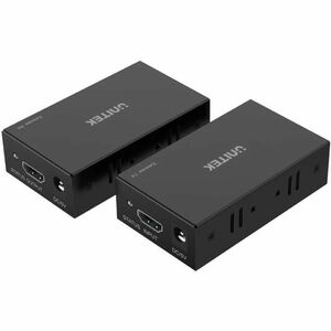 Unitek HDMI Extender - Black - 2 x Network (RJ-45) - 2 x HDMI - 150 m Extended Range - ABS