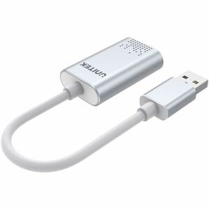 Unitek Audio Adapter - 1 x USB 2.0 Type A - Male - 2 x Mini-phone Stereo Audio - Female - Silver