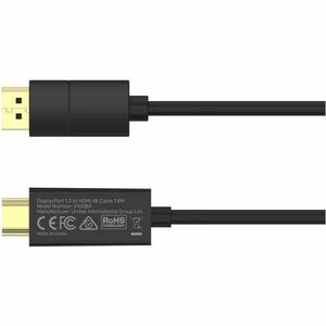 Unitek V1608A 1.80 m DisplayPort/HDMI A/V Cable - 1 - Cable for Audio/Video Device, TV - First End: 1 x DisplayPort 1.2 Di