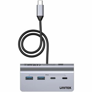 Unitek uHUB H1337A USB Hub - USB Type C - 640 MB/s - Desktop, Notebook, Flash Drive, Printer - Space Gray - 4 Total USB Po