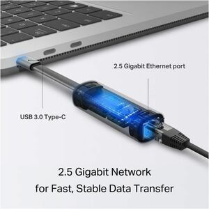 TP-Link UE302C 2.5Gigabit Ethernet Adapter for Tablet, Mac, Notebook, PC, Router, Switch - 2.5GBase-T - Portable - USB 3.0