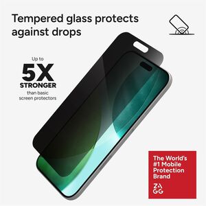 invisibleSHIELD Glass Elite Privacy Aluminosilicate Tempered Glass Privacy Screen Protector for Apple iPhone 17 Air, iPhon