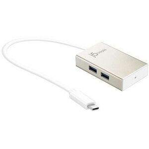 j5create JCH343 USB Hub - USB Type C - 640 MB/s - Notebook, Mouse, Keyboard, Flash Drive - Champagne Metallic - 4 Total US