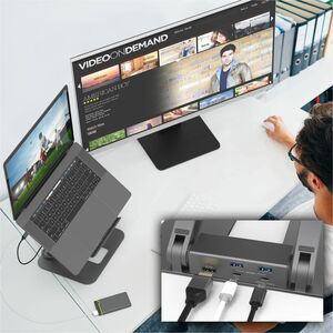 j5create JTS327 USB Type C Docking Station for Tablet PC, Notebook - Charging Capability - Space Gray - Portable - 1 Displ