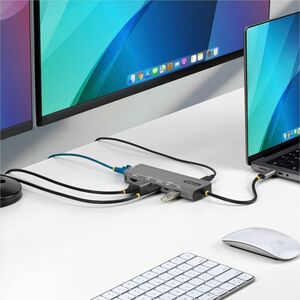 StarTech.com 7 Port(s) USB4 Docking Station for Monitor, Workstation - Charging Capability - Space Gray - Desktop - 2 Disp