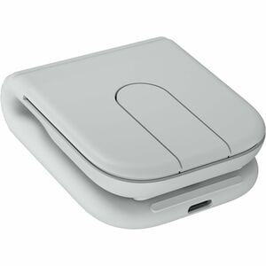 Logitech Mobi Fold Travel 鼠标 - 蓝牙/射频 - 4 按钮 - 2 可编程按钮 - 灰白色 - PC, Mac - 无线 - 10 m - 2.40 GHz - 可充电 - 4000 dpi - 滚轮 - 对称