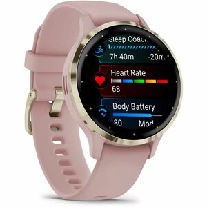 Garmin Venu 3S Smart Watch - Dust Rose Case Color - Phone, Speaker, Text Messaging - Sleep Quality, Stress - GPS - 240 Hou