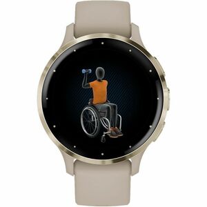 Garmin Venu 3S Smart Watch - Round Case Shape - 41 mm Case Height - 41 mm Case Width - Soft Gold Stainless Steel Body Colo