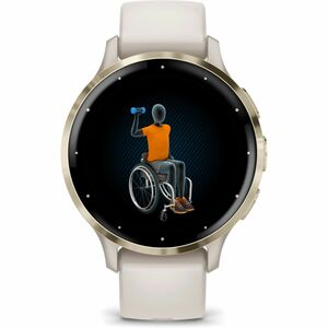 Garmin Venu 3S Smart Watch - Round Case Shape - 41 mm Case Height - 41 mm Case Width - Soft Gold Stainless Steel Body Colo