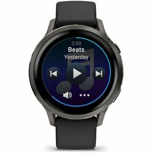 Garmin Venu 4 Smart Watch - Slate Case Color - Black Band Color - Stainless Steel, Metal Body Material - Fiber Reinforced 