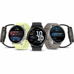 Garmin Venu 4 Smart Watch - Silver Case Color - Silver, Grey Band Color - Stainless Steel, Metal Body Material - Fiber Rei