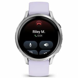 Garmin Venu 4 Smart Watch - Silver Case Color - Periwinkle Band Color - Stainless Steel, Metal Body Material - Fiber Reinf