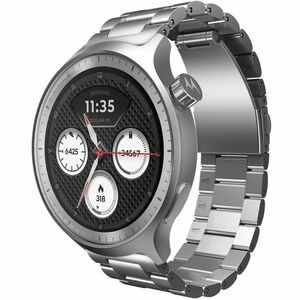 Motorola Mobility moto watch Smart Watch - Round Case Shape - Matte Silver Body Color - PANTONE Herbal Garden Band Color -