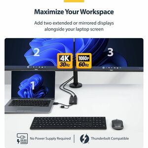 StarTech.com A/V Adapter - 1 - 1 x USB 3.2 (Gen 1) Type A - Male, 1 x USB 3.2 (Gen 1) Type C - Male - 2 x HDMI 1.4 Digital