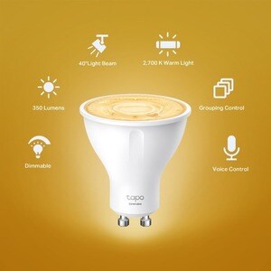 Tapo LED Light Bulb - 2.90 W - 50 W Incandescent Equivalent Wattage - 230 V AC - 350 lm - Spot - MR16 Size - Warm White Li
