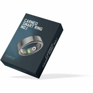 Carneo Smart Ring - Finger Wearable - Titanium Black - Pedometer - Text Messaging, Push Notification - Stress, Heart Rate,