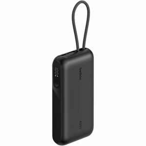 Belkin BoostCharge Stromspeicher - Schwarz - 10000 mAh - 45 W - Integriertes Kabel - Schwarz