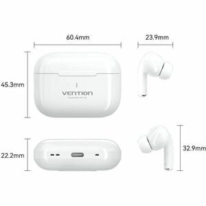 Vention Echo Lite NBV True Wireless Earbud Stereo Earset - White - Binaural - In-ear - 1000 cm - Bluetooth - 2.40 MHz to 2