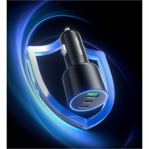 THREE-PORT USB-C + C + A (100W + 65W + 36W) CAR CHARGER BLACK A