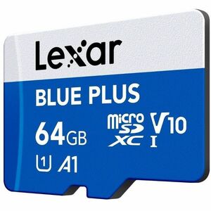 Lexar BLUE PLUS 64 GB Class 10/UHS-I (U1) V10 microSDXC - 100 MB/s Read - 10 Year Warranty