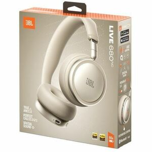 JBL LIVE 680NC Wireless Noise Cancelling On-ear Headphones - Stereo - Mini-phone (3.5mm), USB Type C - Wired/Wireless - Bl