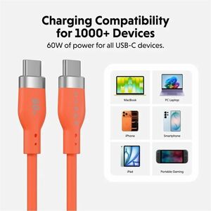Hyperjuice HyperJuice HJ4011OGGL Charging Cable - 1.52 m - For USB Type C Device, MacBook, iPhone - USB Type C / USB Type 