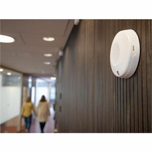 AXIS C1410 Mk II Network Mini Speaker is a discreet and affordable speaker that fits into smaller spaces and provides wide