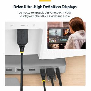 StarTech.com 2 m HDMI/USB-C A/V Cable - 1 - Cable for Audio/Video Device, Notebook, Display, External GPU, Tablet, Worksta