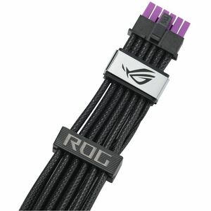 The ROG Equalizer is an etched 12V-2x6 PCIe cable that delivers balanced PSU-to-ROG Equalizer power to minimize current va