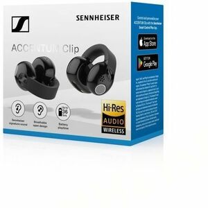 Sennheiser ACCENTUM Clip 真无线 耳塞 立体声 耳机 - 黑 - 双声道 - 打开 - 蓝牙