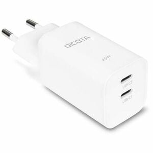 Dicota 45 W AC Adapter - Universal Adapter - 2 USB Type-C - For Notebook, Tablet PC, Smartphone, USB Type C Device, Univer