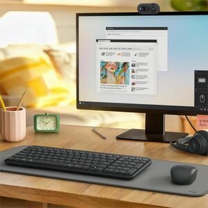 Logitech MK251 坚固耐用 键盘鼠标 - QWERTY - 薄膜 无线 蓝牙 键盘 - 99 按键 - 键盘/键盘颜色: 灰 - 无线 蓝牙 鼠标 - 光学 - 1000 dpi - 3 按钮 - 滚轮 - 指点设备颜色: 灰 - 