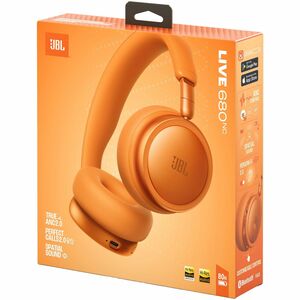 JBL Live 680NC Wired/Wireless Over-the-head, On-ear Stereo Headset - Orange - Binaural - Circumaural - Bluetooth - 32 Ohm 